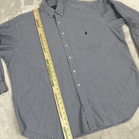 Ralph Lauren Big Shirt Mens XL Blue Gingham Check Button Down Cotton Preppy - Picture 8 of 10